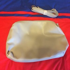 Grey faux leather purse