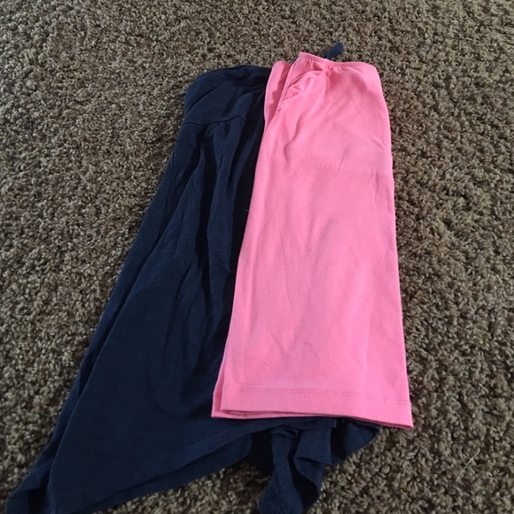 Two strapless tops