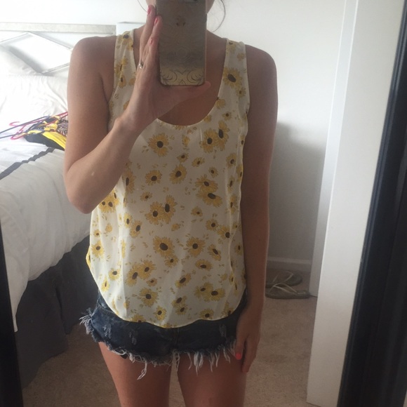 Sunflower open back tank top- XS