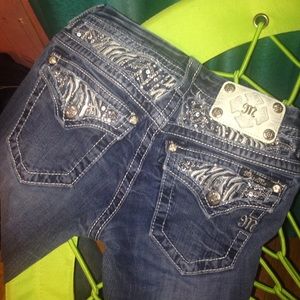 Zebra Print Miss Me Jeans 😊