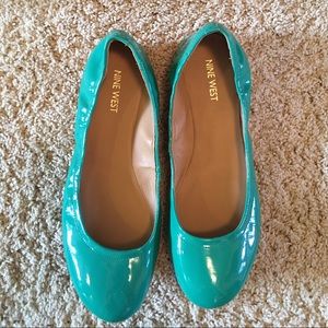 Nine West never worn teal flats