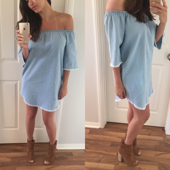 Dresses & Skirts - SOLD OUT | Denim Off-The-Shoulder Summer Dress