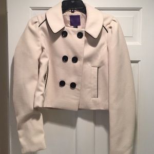 NWT Forever 21 crop off white pea coat NEW ❄️