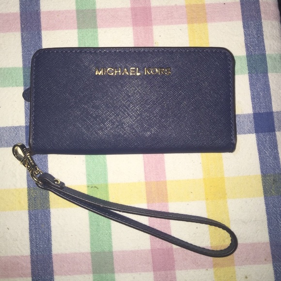 Michael Kors Blue Wristlet/phone case
