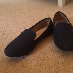 Navy blue slip ons