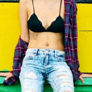 Black lace urban bralette