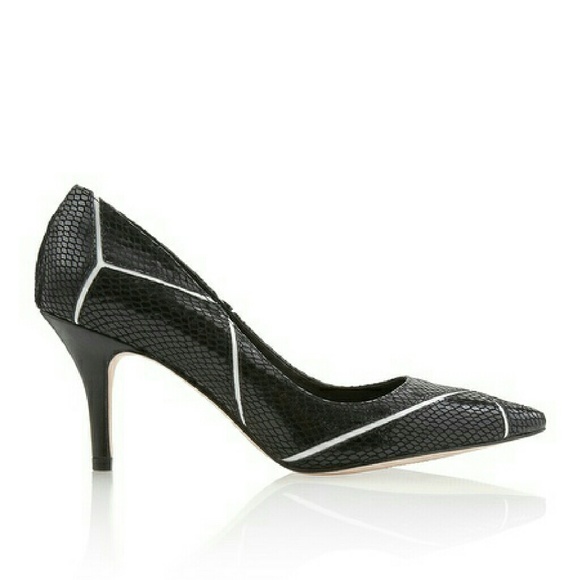 White House Black Market Shoes - SNAKESKIN MID HEEL PUMPS