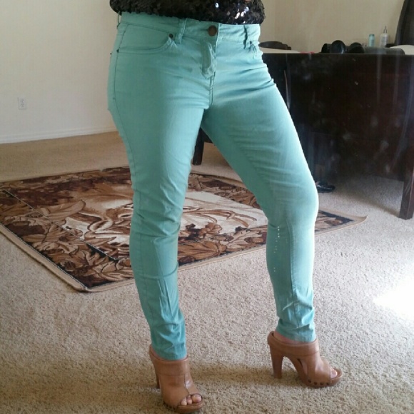 $5 SALE Teal skinny jeans