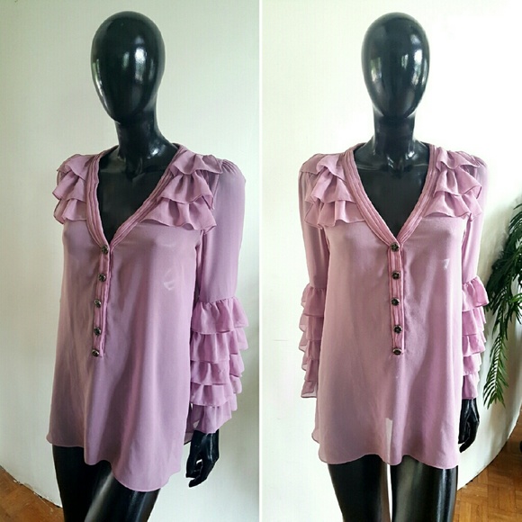 Forever 21 Ruffle Lilac Shirt