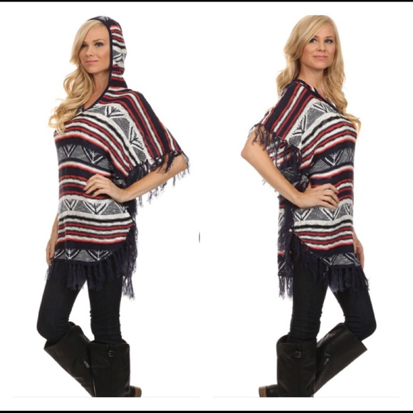 Sweaters - 🚫SOLD🚫Hood Tassel Sweater Poncho Tunic Sold