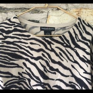 Stephanie Rogers Sweaters - Zebra tan and black animal print sweater. Sz L Stephanie Rogers Sweaters - Zebra tan and black animal print sweater. Sz L
