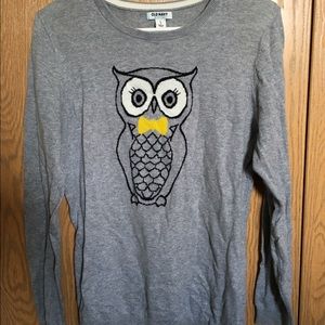 Grey sweater with owl on front