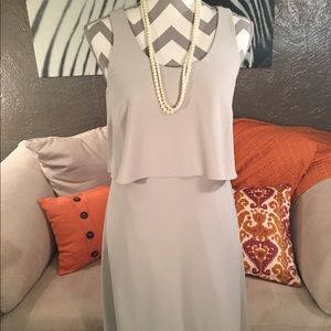 The Limited light gray sheath dress hi/low. XS.