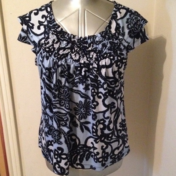 R.Q.T. Tops - Cute Navy Blue on Blue