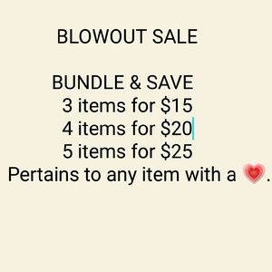 BLOWOUT SALE