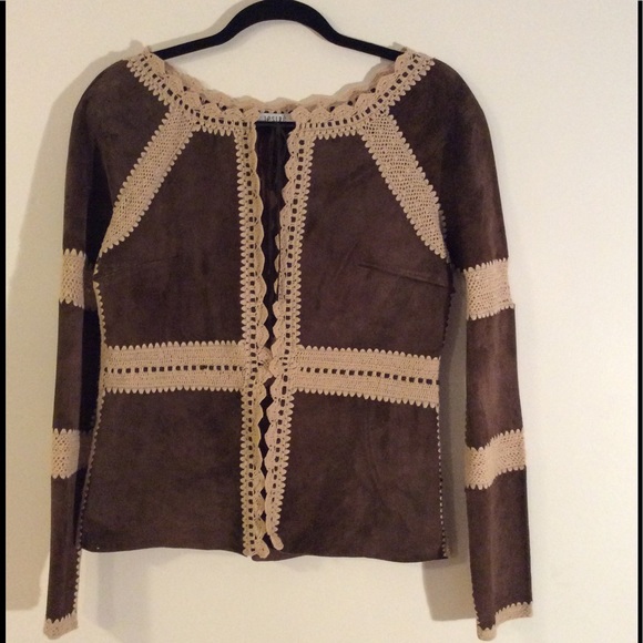 Jesiré Jackets & Blazers - Brown Leather & Knit Jacket