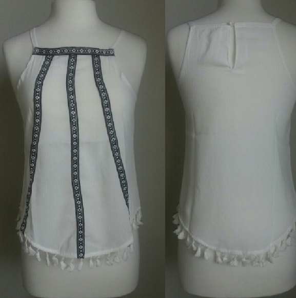 Halter Tank Top with Pom Pom Details - Picture 3 of 4