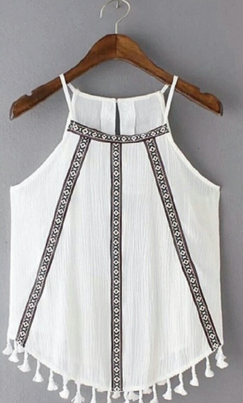 Halter Tank Top with Pom Pom Details - Picture 4 of 4