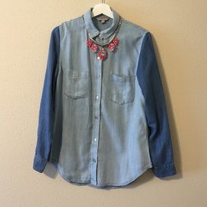 Banana Republic Tencel Two Tone Denim Shirt