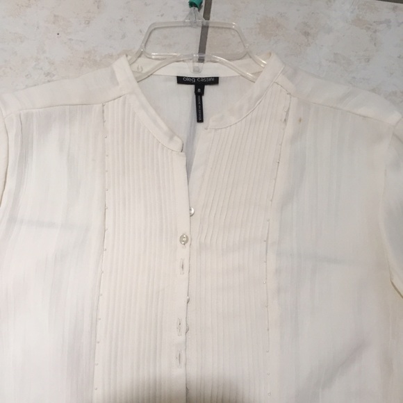 Creamy white long sleeve blouse