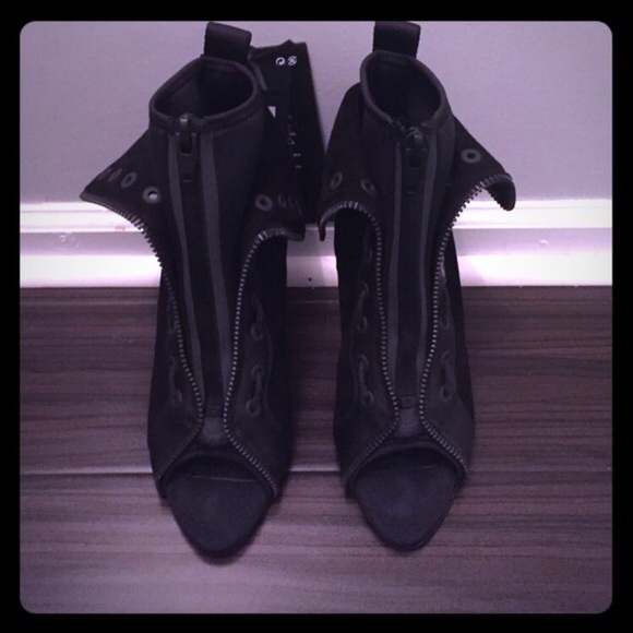 H&M x Alexander Wang peep toe, zippered booties