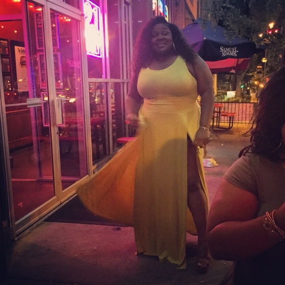 Double split Sundress Lime. Worn Only Once. - Picture 1 of 2