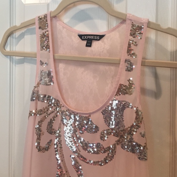 Sheer/lace dressy tank top from express