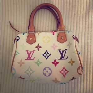 White and Multicolor miniature Louis Vuitton.
