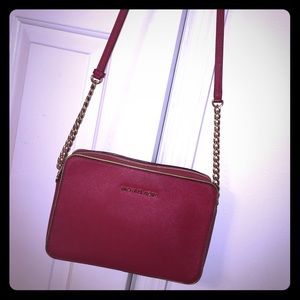 Michael Kors Jet Set Cross Body Bag-Red