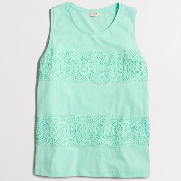 J. Crew Tops - 𝗖𝗹𝗲𝗮𝗿𝗮𝗻𝗰𝗲 ⭐️ J. Crew Lace Panel Tank Top
