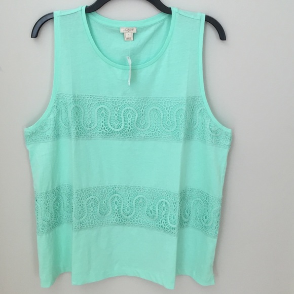 𝗖𝗹𝗲𝗮𝗿𝗮𝗻𝗰𝗲 ⭐️ J. Crew Lace Panel Tank Top - Picture 2 of 4