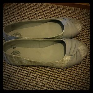 Silver sparkly flats