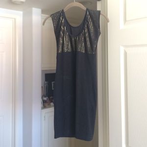 American Apparel XS Black/Gold Bodycon Dress