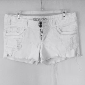 Mid-Waisted white Jean shorts