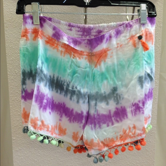 Tye dye Pom Pom shorts