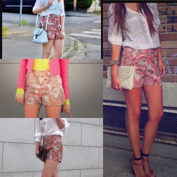 H&M Pants - H&M high waisted paisley shorts Blogger Fave 🍒🍒
