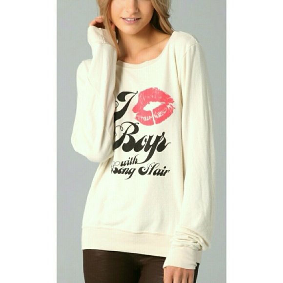 Wildfox "I Kiss Boys" Baggy Beach Jumper NWT Small