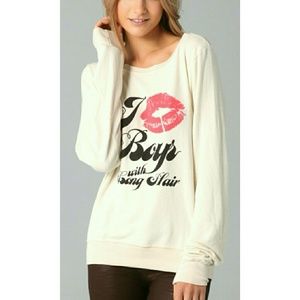 Wildfox "I Kiss Boys" Baggy Beach Jumper NWT Small