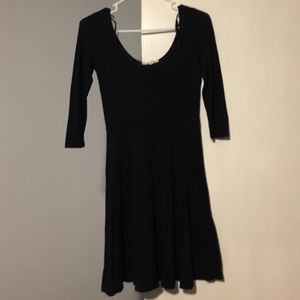 Plain navy long sleeved dress
