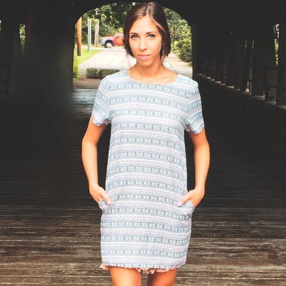 Abstract Print Shift Dress - Picture 3 of 3