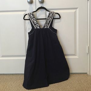 Navy cool cotton summer sundress, lined