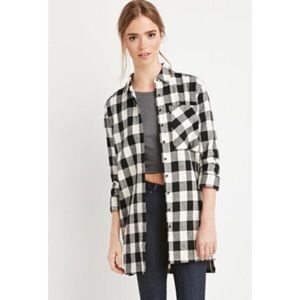 Buffalo Plaid Longline Shirt