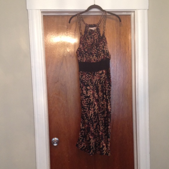 100% Silk Floral Midi with Racer Back