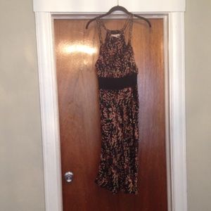 100% Silk Floral Midi with Racer Back