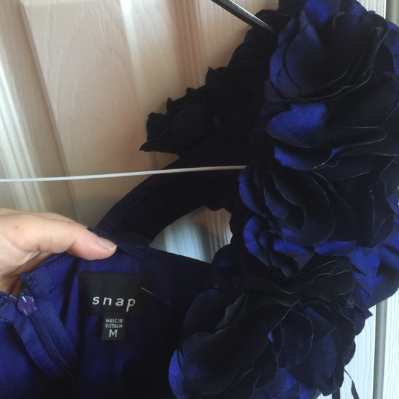 Snap deep blueevening dress - Picture 3 of 4