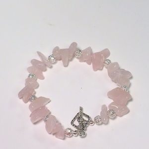 Women's handcrafted pink Quartz bracelet.