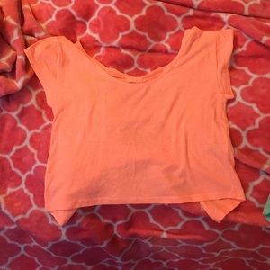 Bright orange crop top