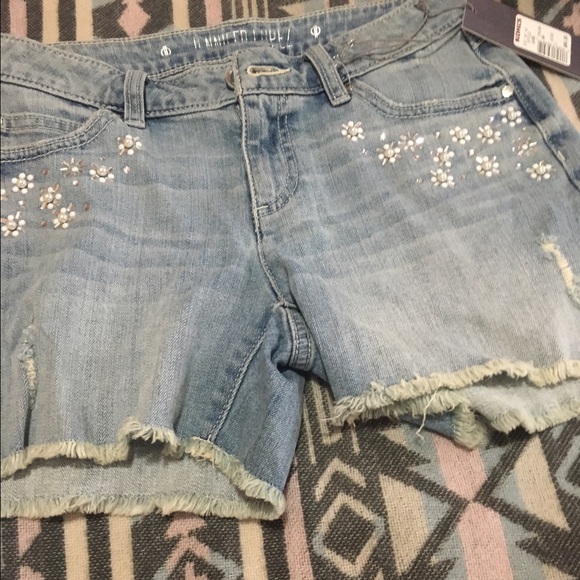 Embellished hollister jean shorts