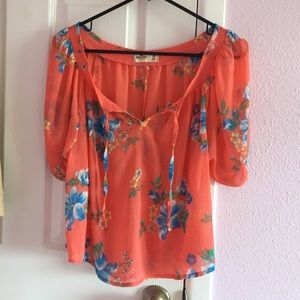 Floral hollister shirt