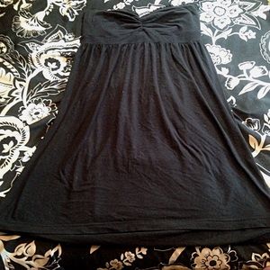 Black strapless dress